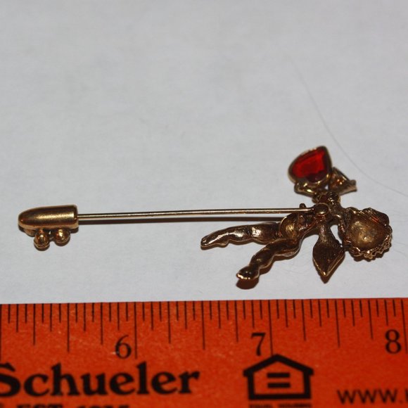 Vintage Angel Stick Pin Rhinestone Dangle Charms - Picture 4 of 4
